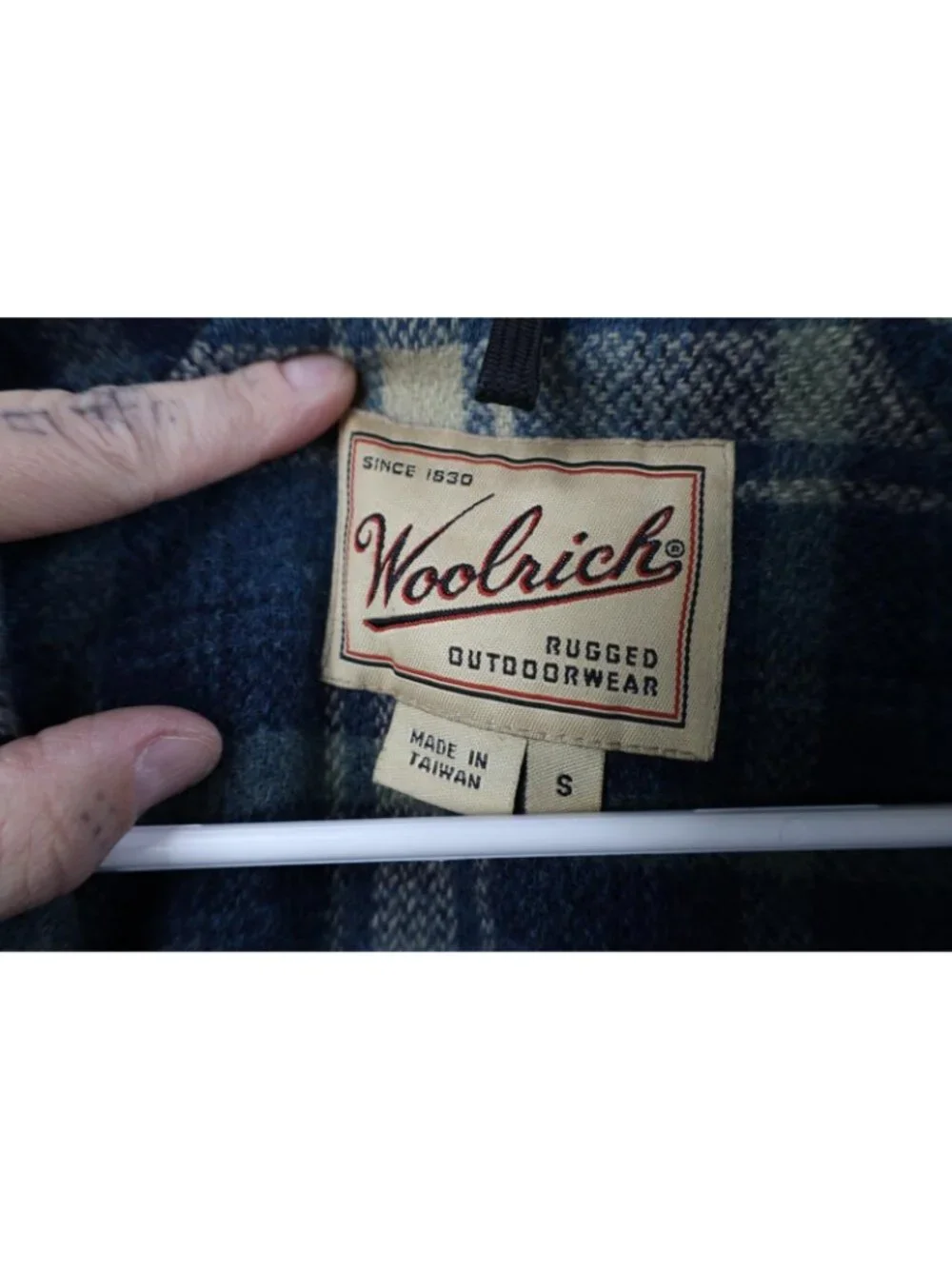 Vintage 90s Woolrich Mens Small Distressed Wool Lined Hooded Parka Jacket Rain - Picture 12 of 16